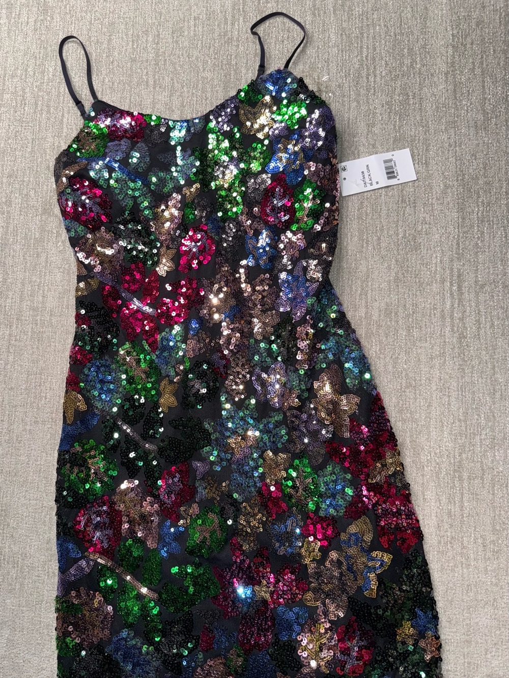 Girls' Multicolor Sequin Party Dress with Spaghetti Straps